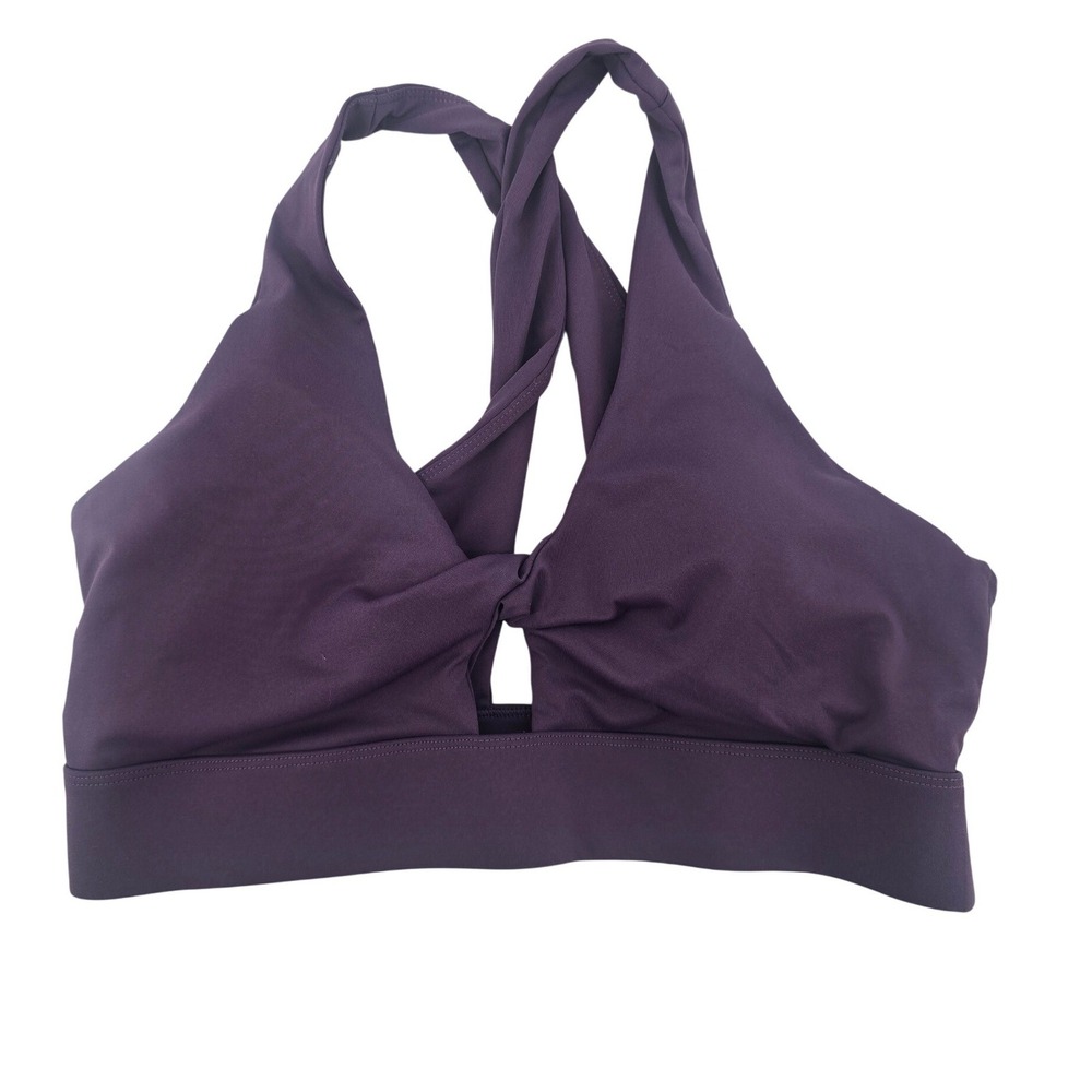 Fabletics Sports Bra Womens XL Purple Kessler Twisted Front Keyhole Crossback